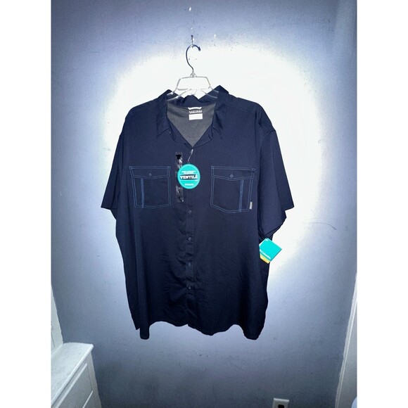 NWT Mens Columbia Omni Wick Omni Shade 4XLT Blue Short Sleeve Shirt $65 - Picture 1 of 10